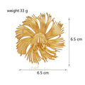 Gold Tone Flower Tassel Metal Brooch Pin 6.5 cm for Jackets and Lapels view 2