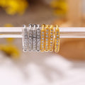 Gold Silver Zircon Paved Mini Huggie Hoop Earrings Pair view 4