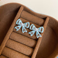 Enamel Bow Stud Earrings in Three Pastel Colors Decorative Jewelry Accessory view 8