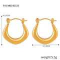 Gold Steel Hollow U Crescent Hoop Earrings Polished view 6