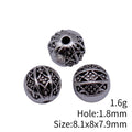 Geometric Diamond Pattern Sphere Beads in Three Finishes view 5
