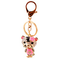 Gold-Tone Tiger Keychain With Clear Stones In Five Colors view 5