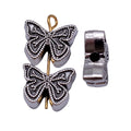 Antique Silver Double-Sided Butterfly Flat Spacer Bead view 4