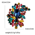 Oversized Crystal Leaf Cluster Brooch in Eight Colors view 7