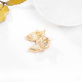 Gold Tone Ribbon Bow Pearl Look Metal Brooch Pin for Jackets and Lapels view 3