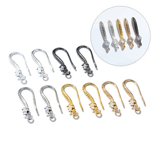 Curved Rhinestone Earring Hook Findings in Six Finishes