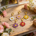 Enamel Daisy Flower Charm Gold Lobster Clasp Five Colors view 3