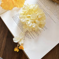 Fabric Flower Duckbill Hair Clips With Pearl Bell Tassels view 8