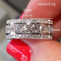 Wide Baguette Channel Band Ring In Polished Silver Tone view 4
