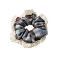 Brown Blue Plaid Lace Scrunchies Hair Clips Headband view 5