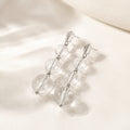 Clear Graduated Bubble Long Dangle Silver Tone Stud Earrings view 4