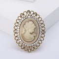 Oval Cameo Portrait Brooch With Crystal Filigree Border view 7