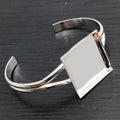 Square Cabochon Cuff Bracelet Settings in Two Tray Sizes view 1