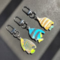 Flocked Tropical Fish Keychains Lobster Clasp 3 Styles view 1