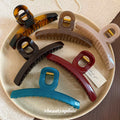 Acrylic Square Window Claw Hair Clip Solid Red Color view 2