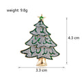 Green Silver Tone Christmas Tree Crystal Enamel Fifteen Designs Metal Brooch Pin view 8