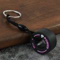 Black Tire-Shaped Keychain, Power Lettering, Six Accent Colors view 7