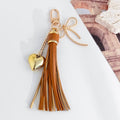 PU Leather Tassel Charm With Bow And Heart Pendant view 7