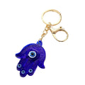 Resin Hamsa Evil Eye Keychains Gold Clasp Sky Deep Blue view 5