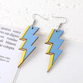 Silver Tone Lightning Printed Acrylic Hook Earrings in Four Designs view 4