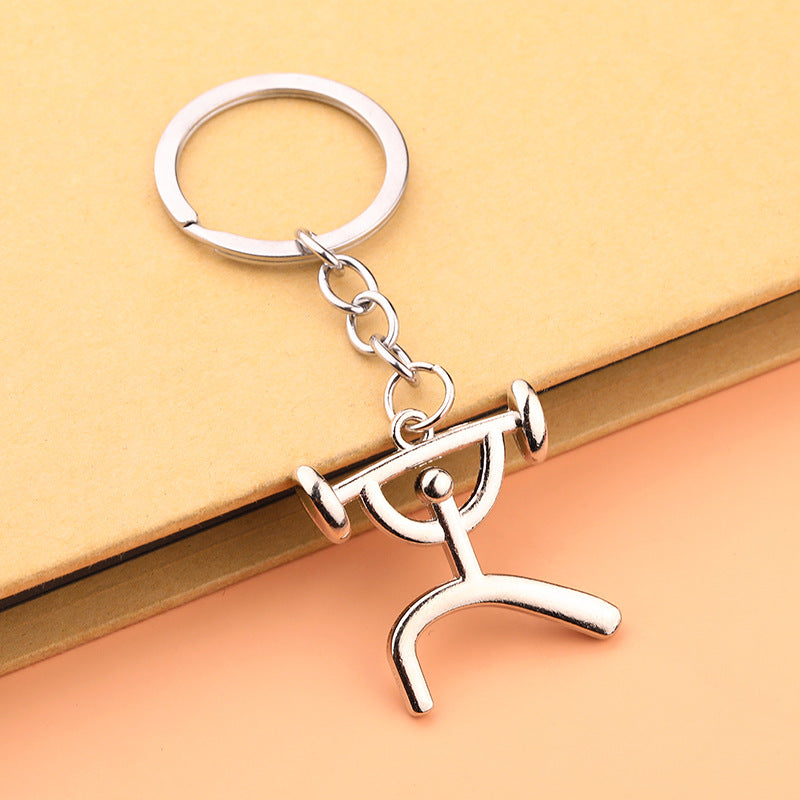 Sports Icon Metal Keychain for Cycling Running Basketball Gifts