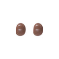 Glossy Oval Stud Earrings In Brown And Red In Two Color Options view 5
