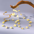 Gold Chain Necklace and Bracelet Yellow Natural Stone Chips view 4
