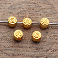 Spiral Pattern Cube Metal Beads in Silver and Gold view 4