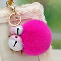 Zinc Alloy Bell Cage Keychain with Pompom Charm in 39 Color Choices view 12