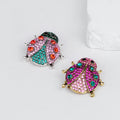 Pink Red Ladybug Crystal Two Designs Metal Brooch Pin view 4