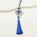 Blue Evil Eye Tassel Hanging Charm With Glass Eye Bead view 6