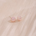 Pink Pearl Look Round Stud Earrings in Four Graduated Sizes view 6