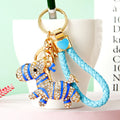 Double-Sided Jeweled Zebra Keychains in Five Colors with Braided Options view 6