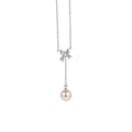 Bow And Pearl Drop Silver Tone Necklace In Three Colors view 5