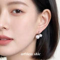 Silver Tone Cherry Shape Pearl Earrings In White And Pink White Styles view 2