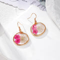 Irregular Gold Frame Resin Dried Flower Earrings 7 Colors view 8