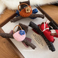 Knit Fabric Claw Clip Crochet Bag Horse Charm 3 Styles view 1