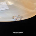 Silver Tone Open Ring With Large And Small Crystal Butterflies view 2