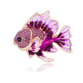 Purple White Fish Enamel Two Designs Metal Brooch Pin view 6