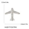 Rhinestone Airplane Brooch Pin Gold Silver Black Coffee Tone view 7