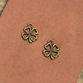 Heart Leaf Four Clover Metal Charm in Three Finishes view 3