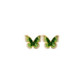 Green Crystal Butterfly Stud Earrings for Women Fashion Jewelry view 5