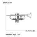 Miniature Trumpet Brooch in Polished Gold or Silver Tone view 7