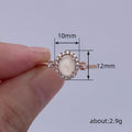 Pale Pink Oval Cabochon Halo Ring In Polished Rose Tone view 4