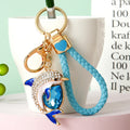 Jeweled Dolphin Keychains with Braided and Bare Wrist Loop Options view 6