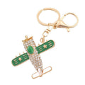 Rhinestone Airplane Keychain Gold Metal Star Wing Bag Charm view 5