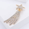 Crystal Shooting Star Brooch in Gold or Silver Tone view 3