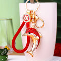 Jeweled Dolphin Keychains in Four Colors with Braided and Bare Loops view 8