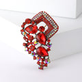 Geometric Crystal Cascade Brooch with Polished Metal and Decorative Accents view 7