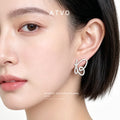 Silver Tone Clear Stone Open Butterfly Stud Earrings For Women view 2